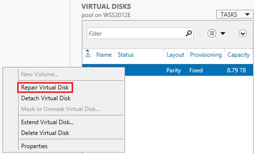 Repair Virtual Disk