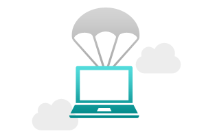 momentus laptop overview laptop and parachute icon
