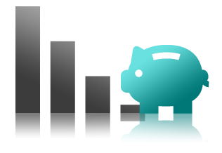 Savvio 15k overview Bar graph with piggy bank icon