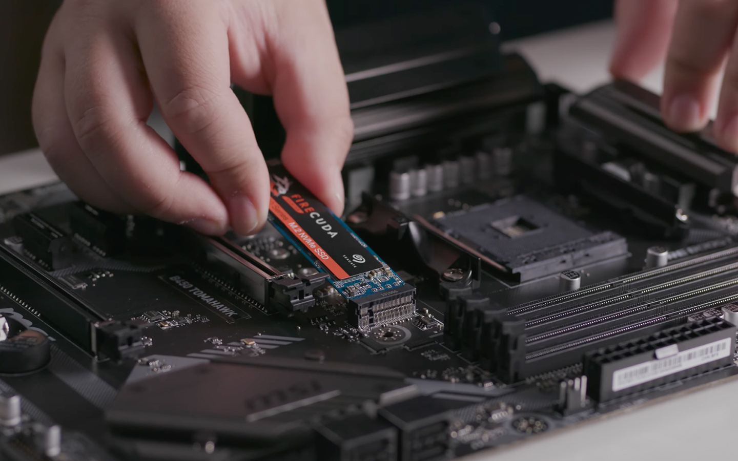 m.2 SSD being added to motherboard slot