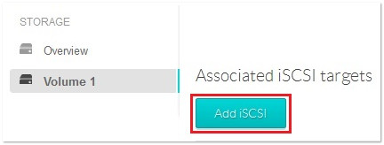 Associated iSCSI targets menu