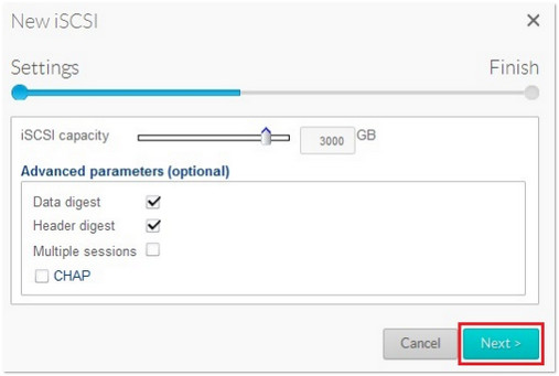 New iSCSI settings.