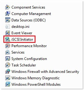 iSCSI Initiator selection in the list