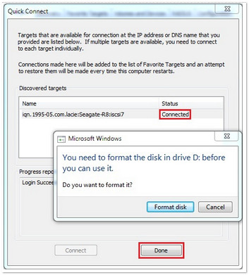 Format disk selection