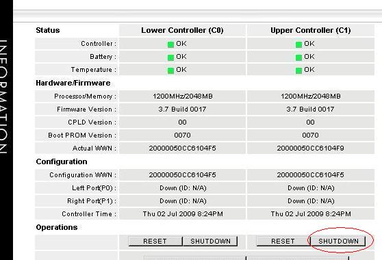 Controller 1 Shutdown Button