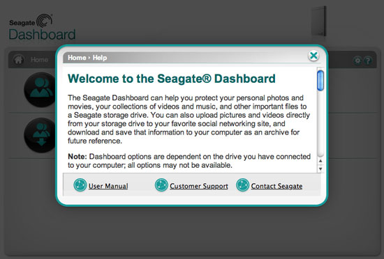 seagate external hard drive snapshot option